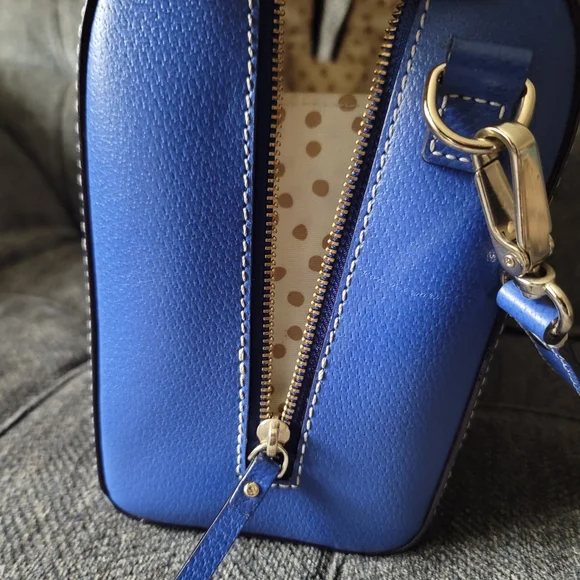 Kate Spade Alessa Wellesley Blue Leather Satchel - Picture 6 of 15